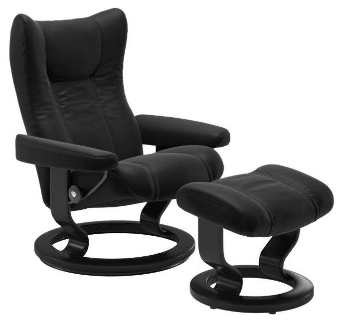 Mayfair medium chair & online ottoman with classic base